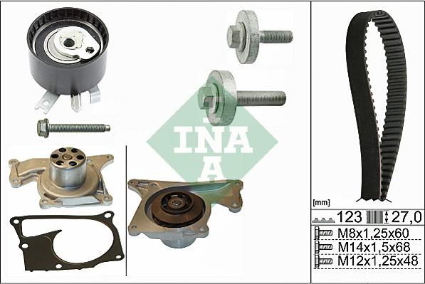 INA 530 0197 32 - Pompa wodna + zestaw paska rozrządu parts5.com