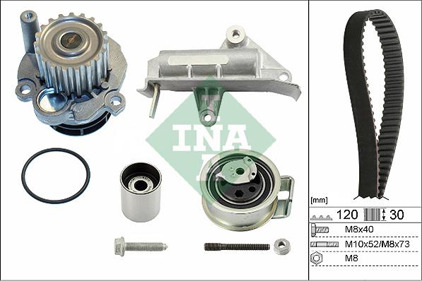 INA 530 0177 30 - Vesipumppu + jakohihnasarja parts5.com