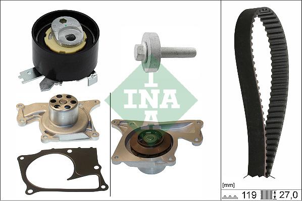 INA 530 0843 30 - Pumpa za vodu + komplet zupčastog remena parts5.com