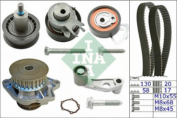 INA 530 0360 30 - Pompa wodna + zestaw paska rozrządu parts5.com