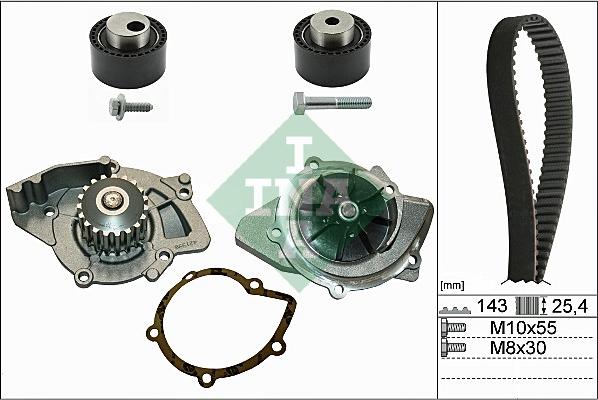 INA 530 0368 30 - Bomba de agua + kit correa distribución parts5.com