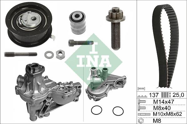 INA 530 0377 32 - Set pompa apa + curea dintata parts5.com