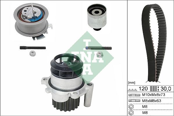 INA 530 0201 30 - Водяной насос + комплект зубчатого ремня parts5.com