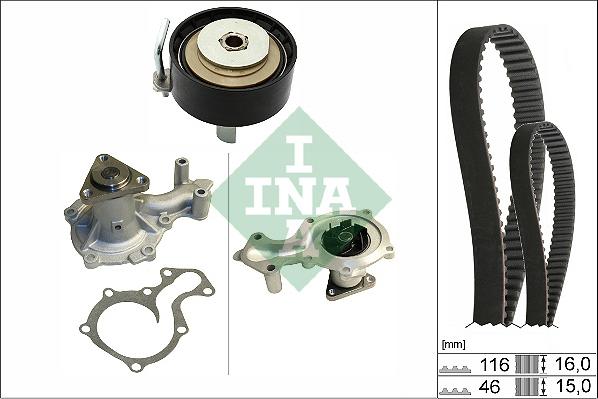 INA 530 0745 30 - Водна помпа+ к-кт ангренажен ремък parts5.com