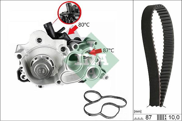 INA 530 0761 30 - Pumpa za vodu + komplet zupčastog remena parts5.com