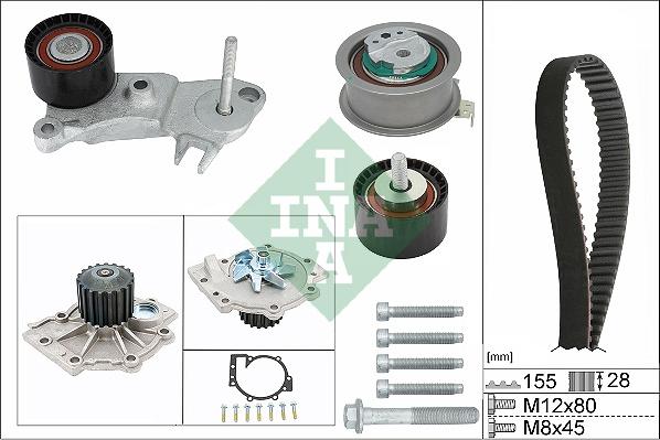 INA 530 0762 30 - Bomba de agua + kit correa distribución parts5.com