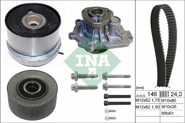 INA 530 0724 30 - Vesipumppu + jakohihnasarja parts5.com