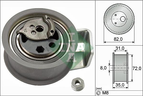 INA 531 0436 20 - Rola intinzator,curea distributie parts5.com