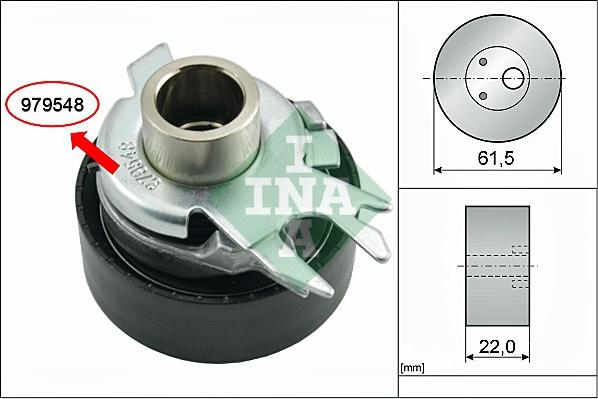 INA 531 0525 30 - Poulie-tendeur, courroie de distribution parts5.com