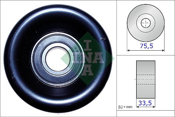 INA 531 0827 10 - Τροχαλία παρέκκλισης, ιμάντας poly-V parts5.com