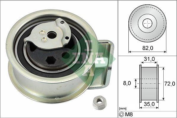 INA 531 0396 20 - Poulie-tendeur, courroie de distribution parts5.com