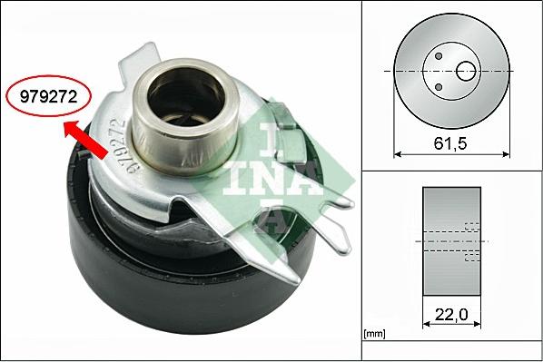 INA 531 0252 30 - Napenjalni valj, zobati jermen parts5.com