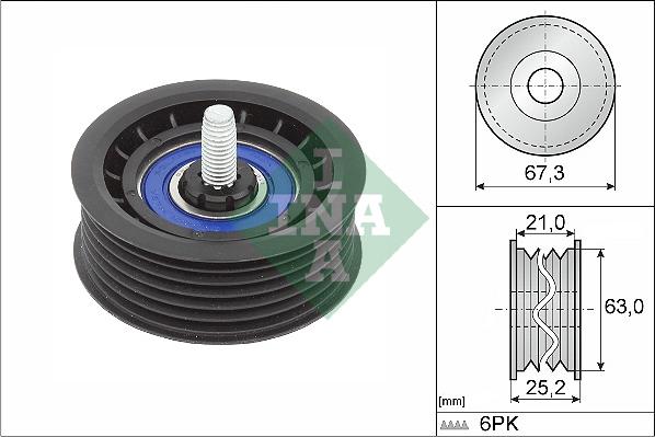 INA 532 0906 10 - Deflection / Guide Pulley, v-ribbed belt parts5.com