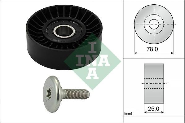 INA 532 0439 10 - Szíjtárcsa / vezetőgörgő, hosszbordás szíj parts5.com