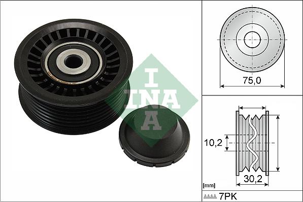 INA 532 0668 10 - Szíjtárcsa / vezetőgörgő, hosszbordás szíj parts5.com