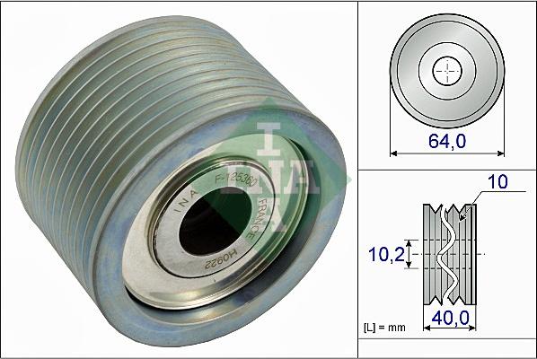 INA 532 0662 10 - Skretni / vodeći valjak, klinasti rebrasti remen parts5.com