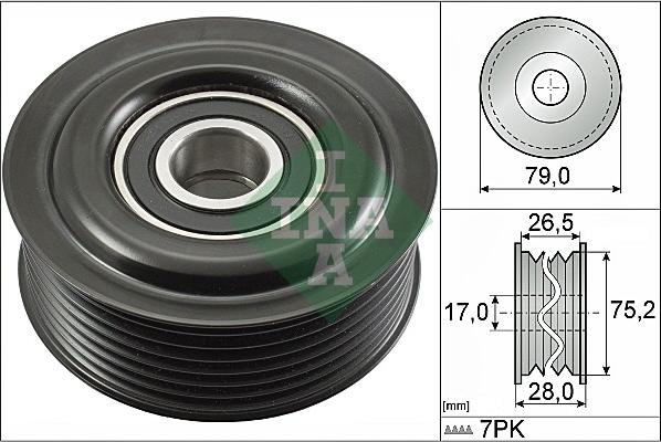 INA 532 0609 10 - Szíjtárcsa / vezetőgörgő, hosszbordás szíj parts5.com