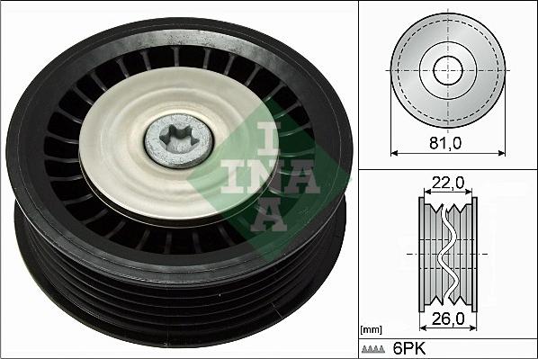 INA 532 0678 10 - Deflection / Guide Pulley, v-ribbed belt parts5.com