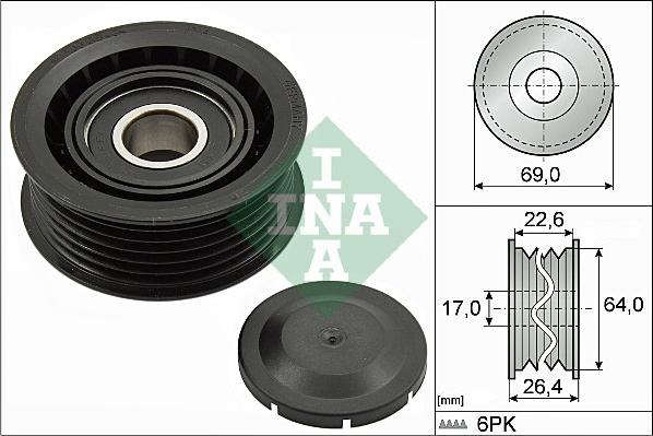 INA 532 0160 10 - Deflection / Guide Pulley, v-ribbed belt parts5.com