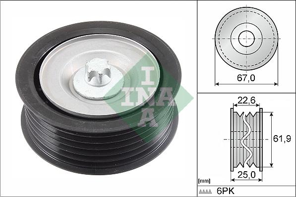 INA 532 0866 10 - Vratná / vodicí kladka, klínový žebrový řemen parts5.com