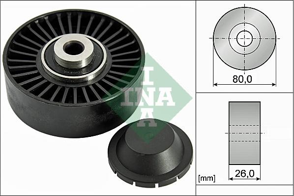 INA 532 0370 20 - Preusmerjevalni valj / vodilni valj, rebrasti jermen parts5.com