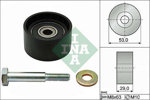 INA 532 0287 10 - Usmeravajući / vodeći točkić, zupčasti kaiš parts5.com