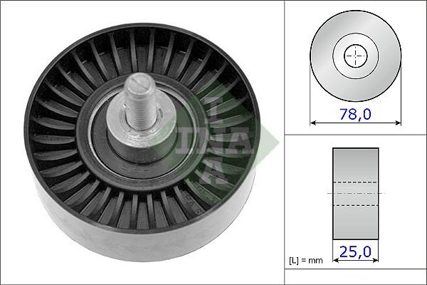 INA 532 0705 10 - Deflection / Guide Pulley, v-ribbed belt parts5.com