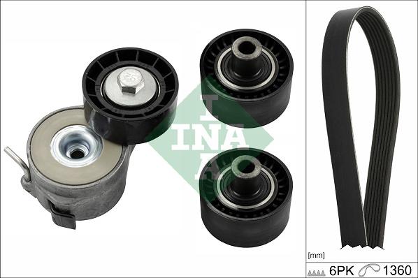 INA 529 0404 10 - Set curea transmisie cu caneluri parts5.com