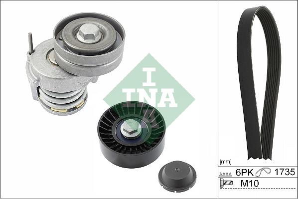 INA 529 0505 10 - Kanallı V kayışı seti parts5.com