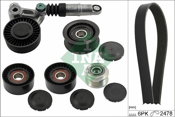 INA 529 0520 20 - Kanallı V kayışı seti parts5.com