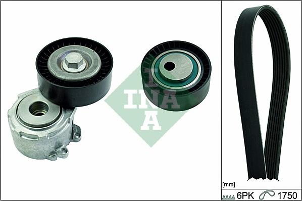 INA 529 0092 10 - Set curea transmisie cu caneluri parts5.com