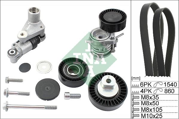 INA 529 0053 10 - Keilrippenriemensatz parts5.com