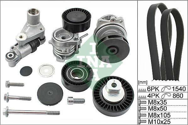 INA 529 0053 30 - Wasserpumpe + Keilrippenriemensatz parts5.com