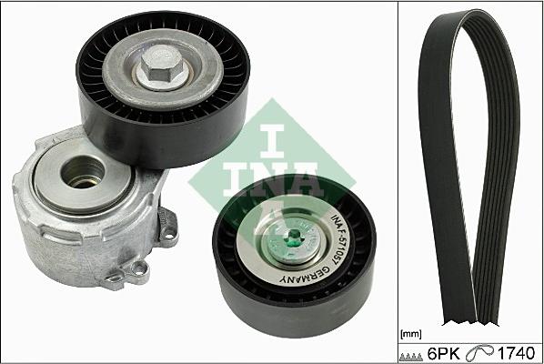 INA 529 0158 10 - Set curea transmisie cu caneluri parts5.com