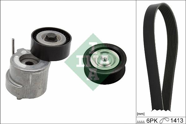 INA 529 0305 10 - Set curea transmisie cu caneluri parts5.com