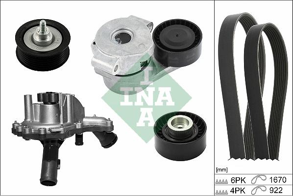 INA 529 0301 30 - Vodní pumpa + klínový žebrový řemen parts5.com