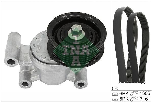 INA 529 0381 10 - Hosszbordás szíj készlet parts5.com