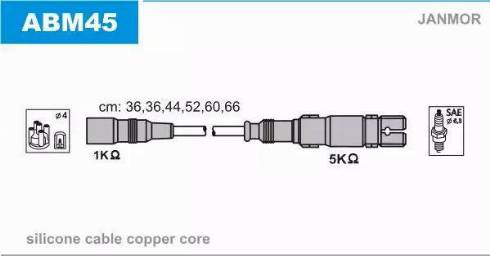 Janmor ABM45 - Ignition Cable Kit parts5.com