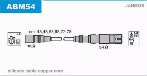 Janmor ABM54 - Ignition Cable Kit parts5.com