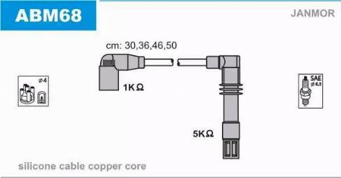 Janmor ABM68 - Juego de cables de encendido parts5.com