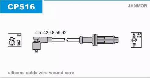 Janmor CPS16 - Juego de cables de encendido parts5.com