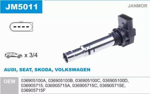 Janmor JM5011 - Ignition Coil parts5.com