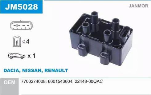 Janmor JM5028 - Ateşleme bobini parts5.com