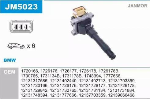 Janmor JM5023 - Bobina de encendido parts5.com