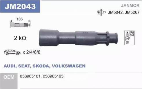 Janmor JM2043 - Wtyczka, cewka zapłonowa parts5.com