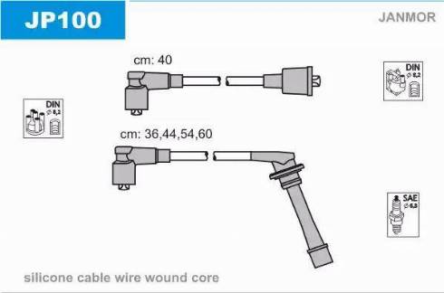 Janmor JP100 - Juego de cables de encendido parts5.com