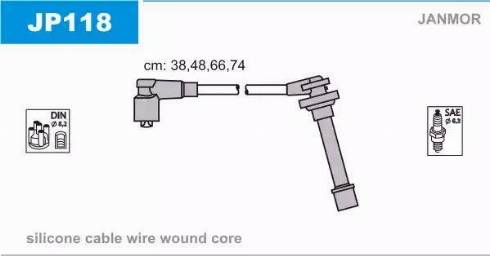 Janmor JP118 - Juego de cables de encendido parts5.com