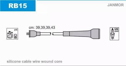 Janmor RB15 - Zestaw przewodów zapłonowych parts5.com