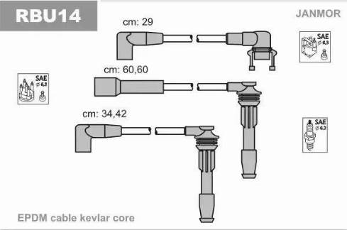 Janmor RBU14 - Sytytysjohtosarja parts5.com