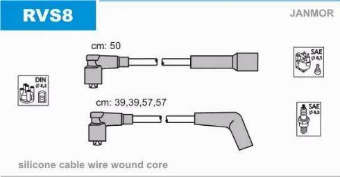 Janmor RVS8 - Juego de cables de encendido parts5.com